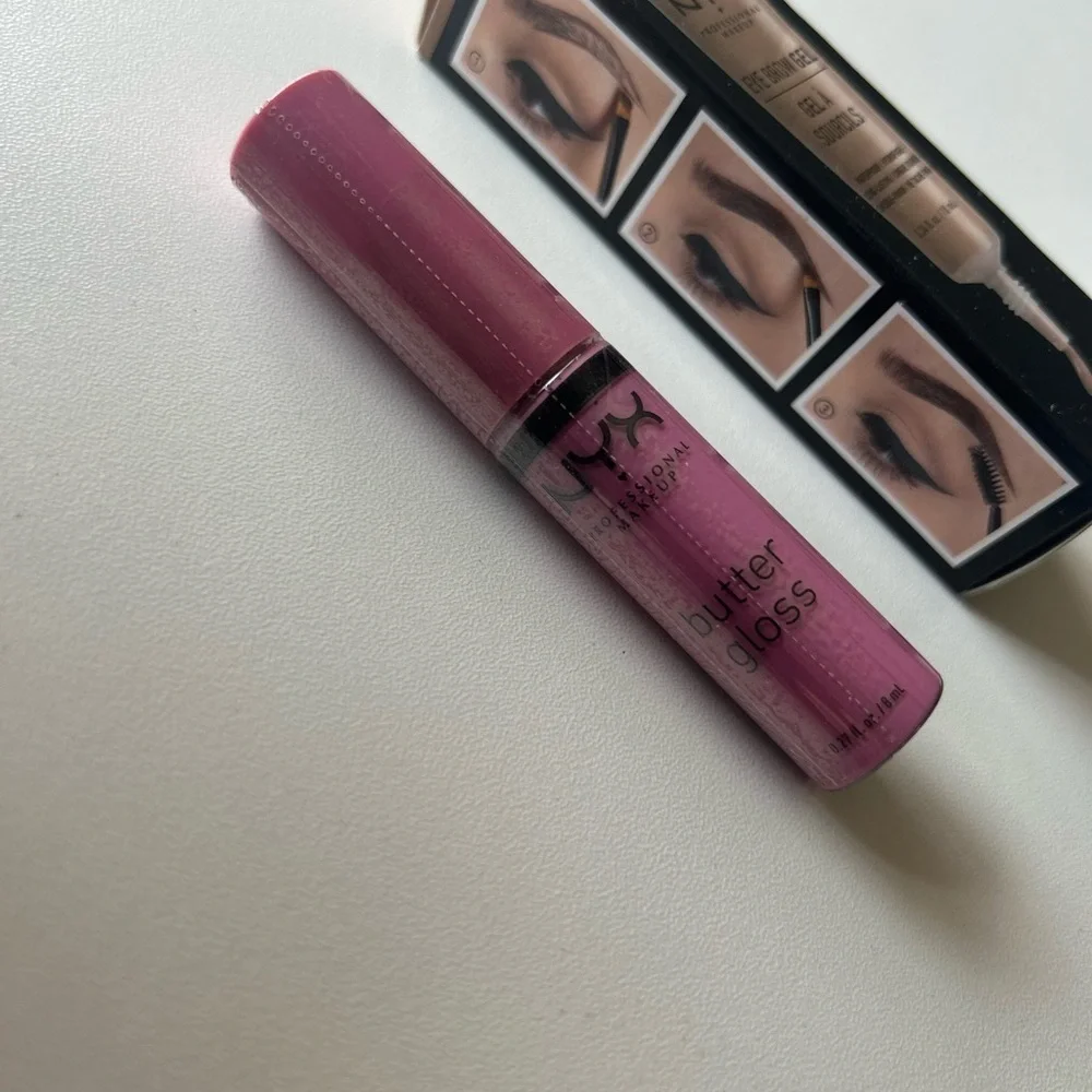New NYX Butter Gloss in Pink and Eyebrow Gel